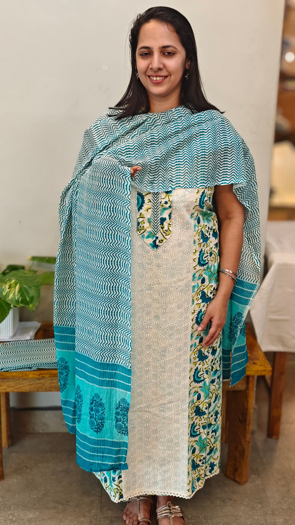 Off white cotton Hakoba suit