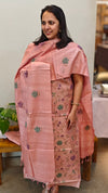 Peach desi Tussar salwar suit