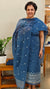 Indigo linen chanderi jamdani suit - SC54 - D4