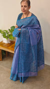 Lavender blue net kota saree