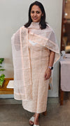 Light peach Net Kota Unstitched Salwar Suit