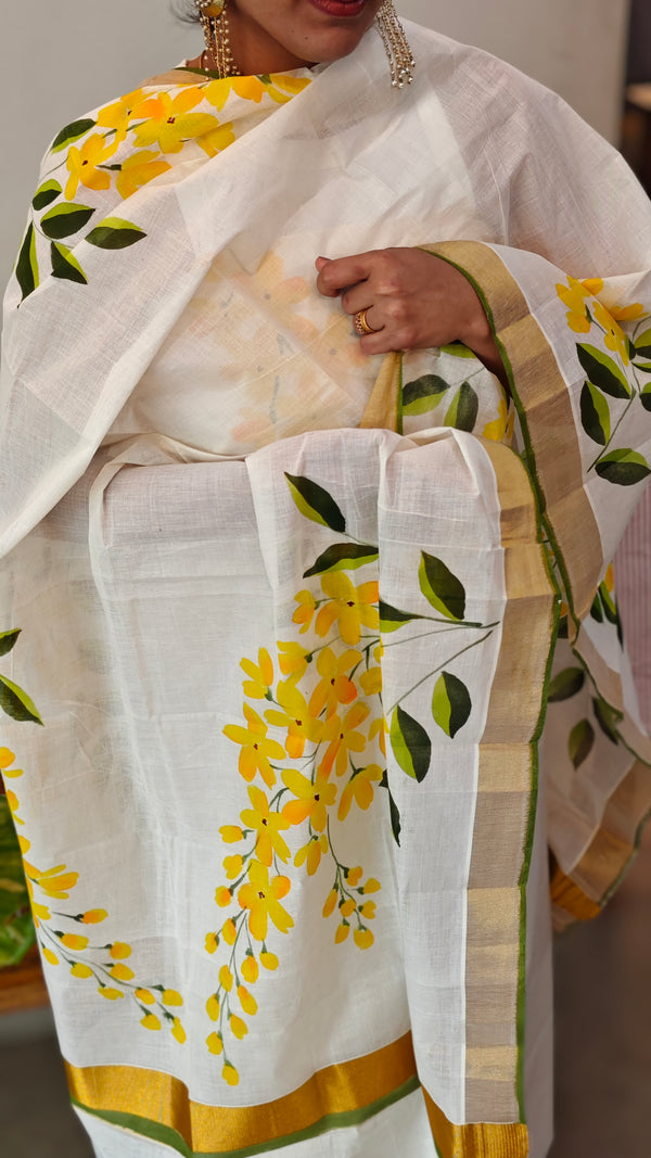 Hand painted kerala suit