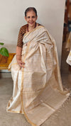 Tussar silk saree checked design