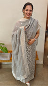 Gray Banarasi Unstitched salwar set (3pc set)