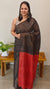 Dark green and burnt orange matka silks saree
