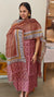 Pink block printed tussar silk suit