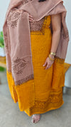 Mustard and brown upada suit