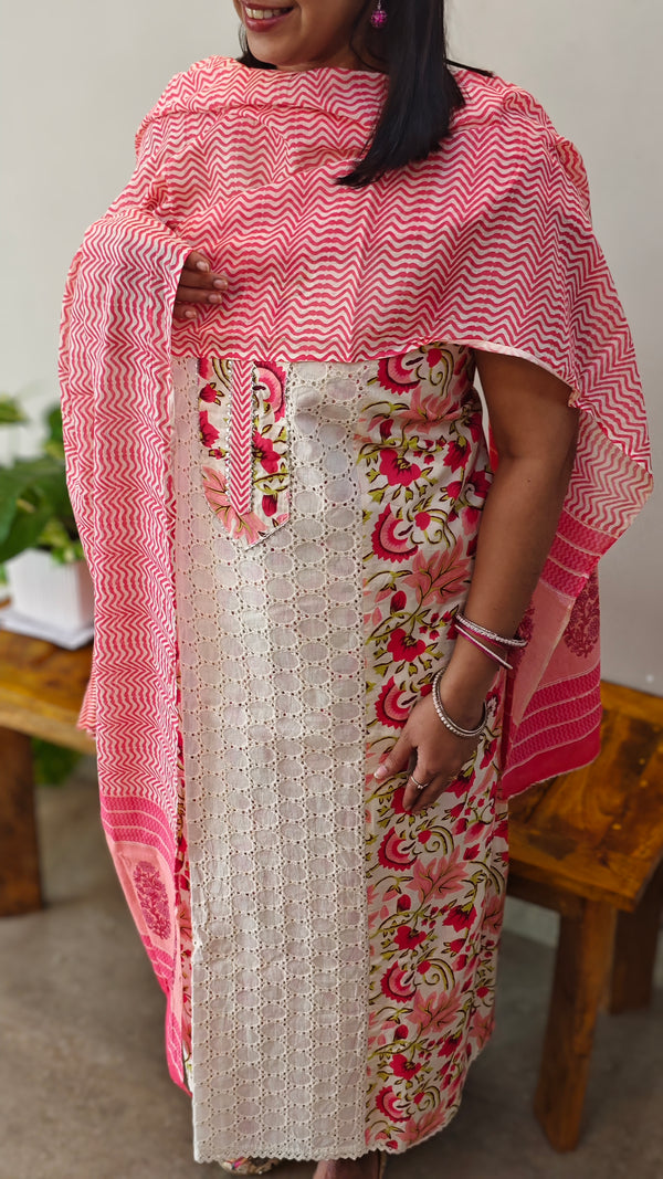 Off white cotton hakoba suit