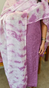 purple unstitched net kota salwar