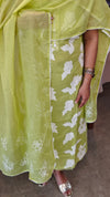 lime green net kota salwar