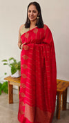 Chilli red banarasi saree