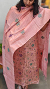 Peach desi Tussar salwar suit