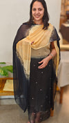 Black and beige net kota suit