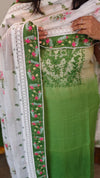 Green ombre net kota suit
