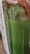 Green ombre net kota suit