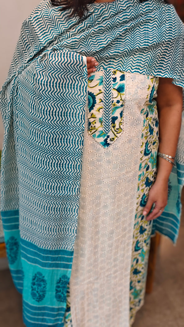 Off white cotton Hakoba suit