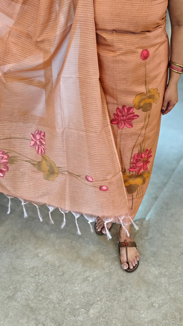 Brown painted net kota suit