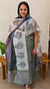 Block printed tussar silk suit