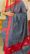 Blue saree with red borders