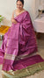 CTPR - Magenta zari checked tussar silk saree
