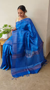 LKA - Blue tussar silk sare