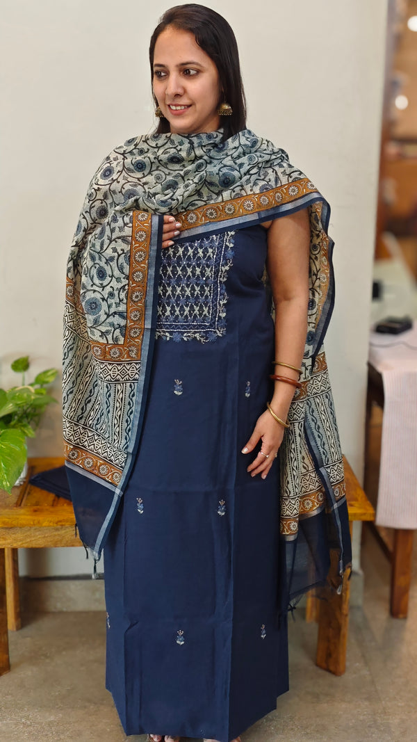 2XCH - Blue chanderi suit