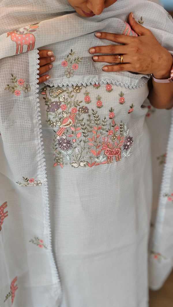 11NC - Powder blue net kota suit