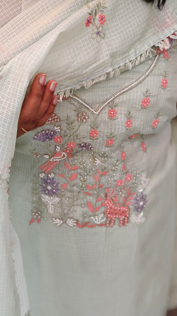 11NC - Green net kota suit