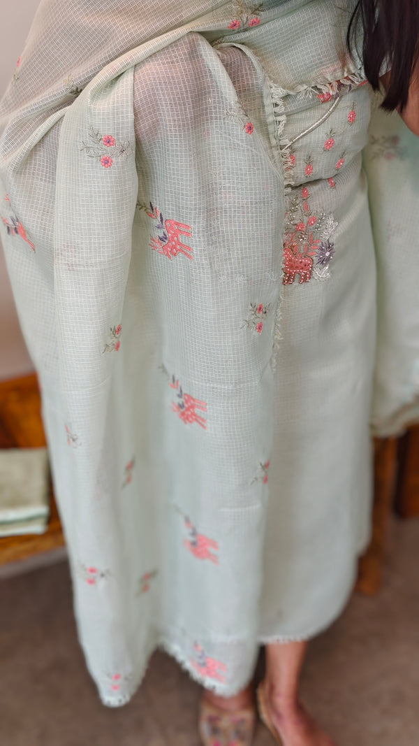 11NC - Green net kota suit