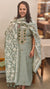 Teal linen suit jamdani dupatta