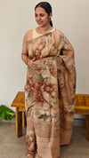 Floral printed gheecha silk saree