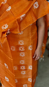 4NTB - Shaded orange batik tussar silk suit