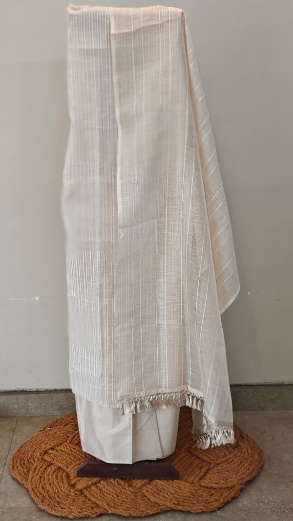 Off white tissue linen suit