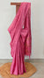 Dark pink embroiderd tussar silk saree