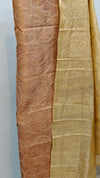 Mustard and brown tussar silk suit