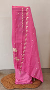 Pink embroidered net kota suit