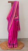 Magenta raw silk saree