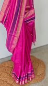 Magenta raw silk saree