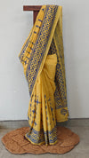 Yellow kutch work saree