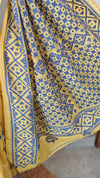 Yellow kutch work saree