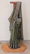 Green chanderi banarasi saree