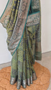 Green chanderi banarasi saree