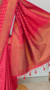 Red banarasi khatan silk saree