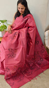 72PT - Pink painted tussar silk saree