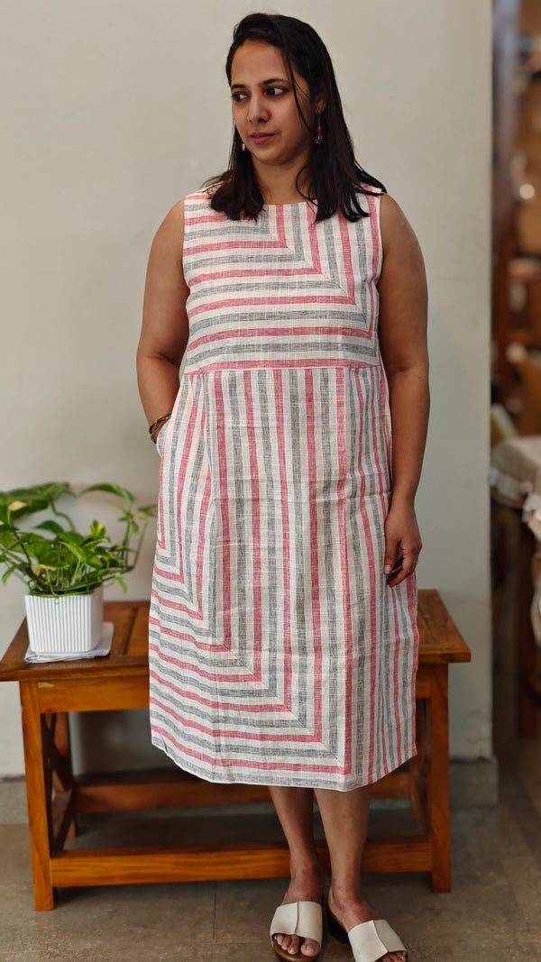 Cotton geometric printed A Line Top