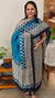 Desi tussar block printed suit - Blue