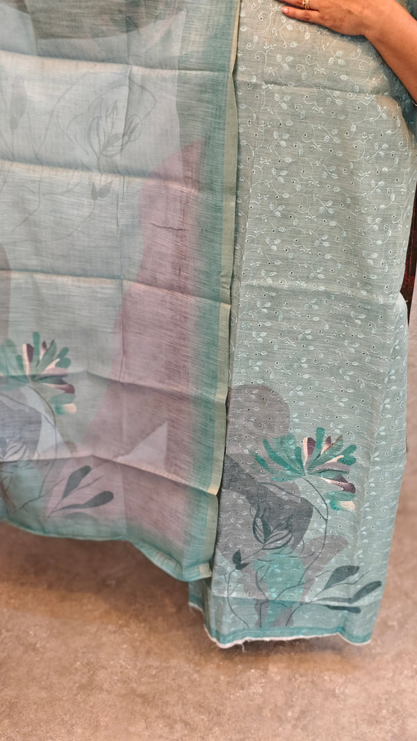 94FP - Teal tissue kota suit