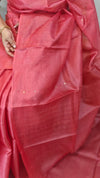 10SQ - Peach pink sequins woven tussar silk saree