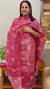 Shaded Deep pinkbatik printed Tussar silk suit