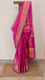 Magenta tussar silk saree with zari border and pallu